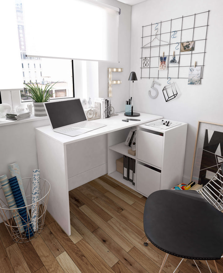 Violet White Adjustable Desk with Storage