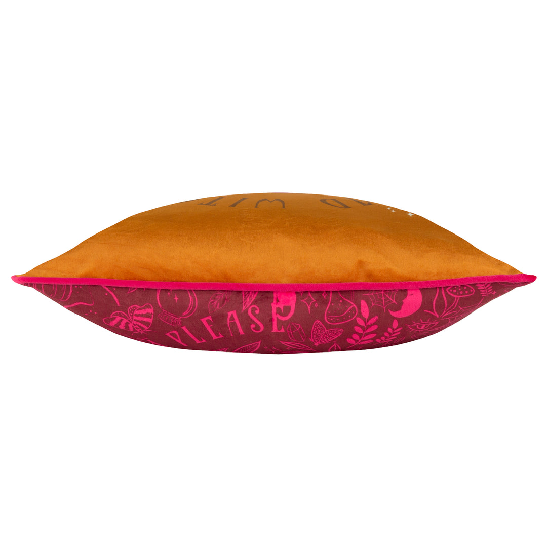 BAD WITCH VIBES 43X43 CUSHION CASE PUMPKIN