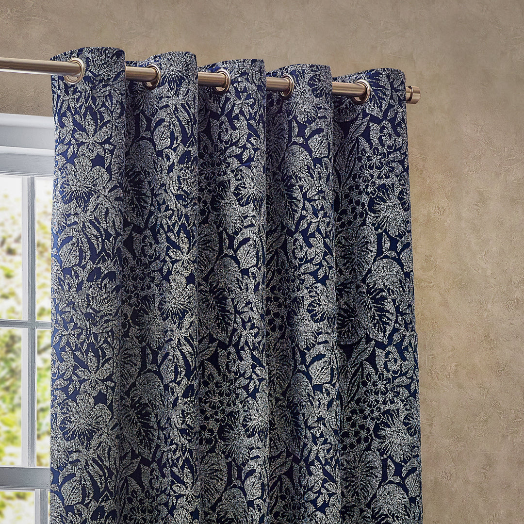 BALI 228X137 EYELET CURTAINS MIDNIGHT