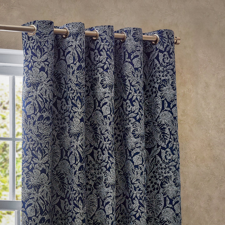 BALI 228X137 EYELET CURTAINS MIDNIGHT
