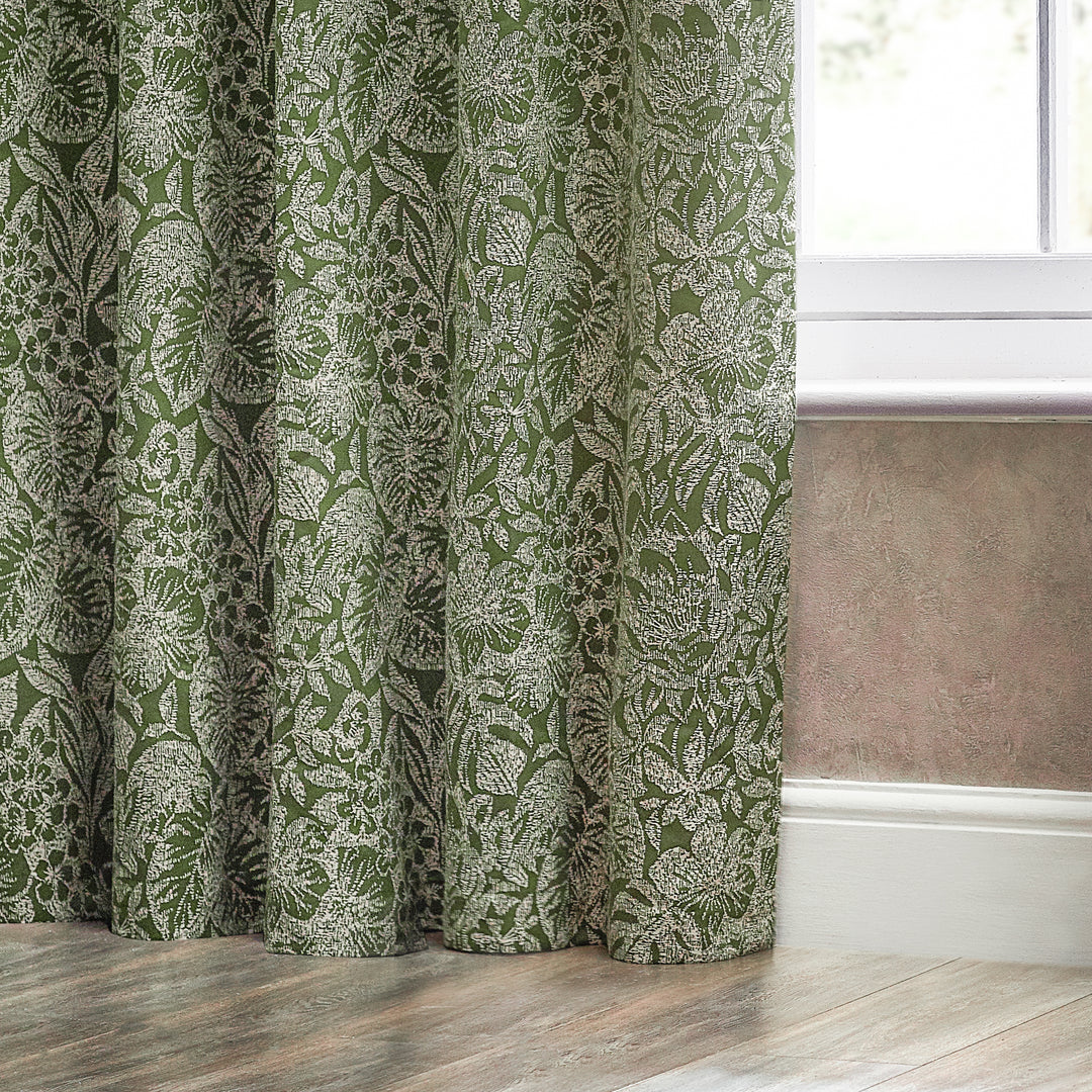 BALI 167X182 EYELET CURTAINS OLIVE