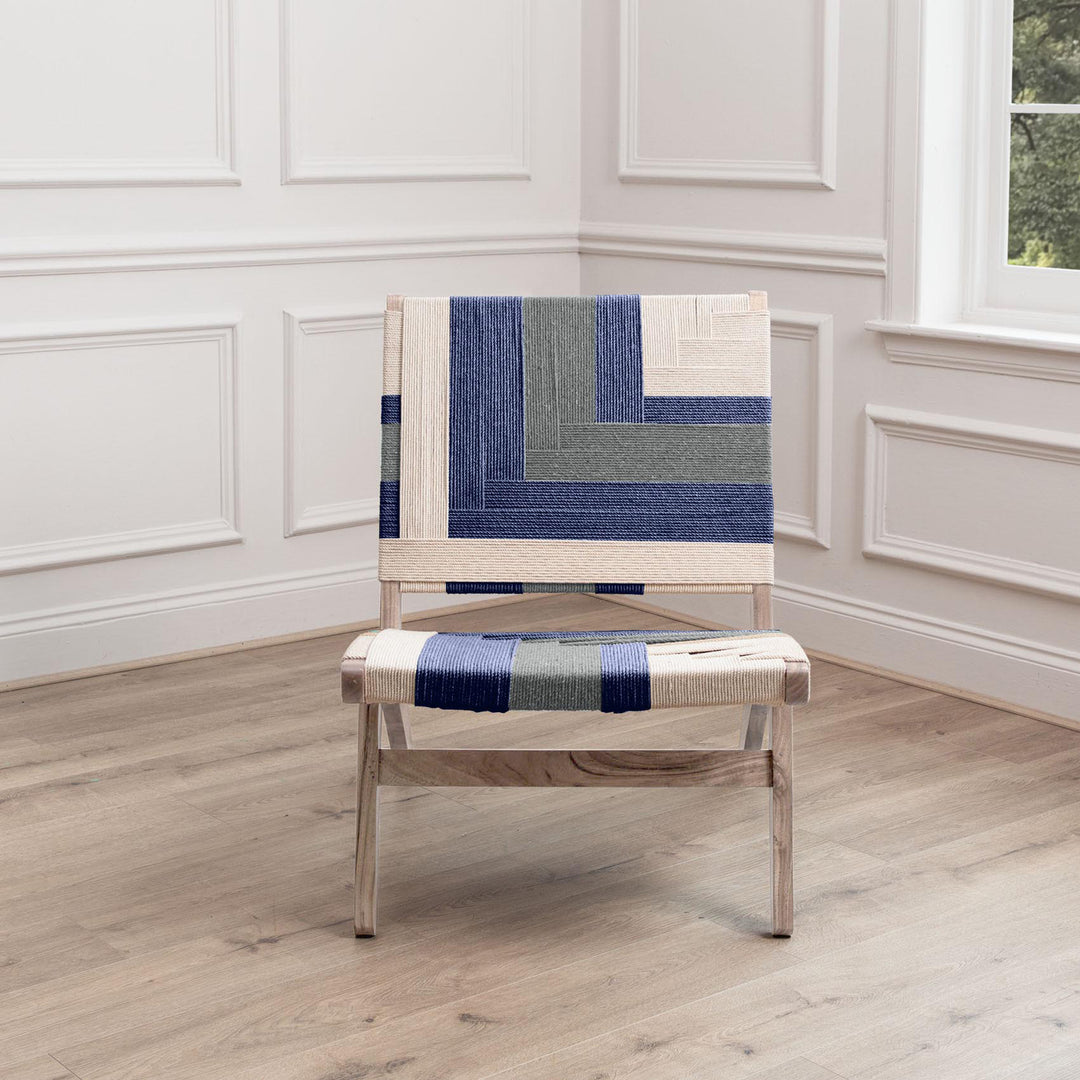 BALLARI WOVEN CHAIR BLUE KILM