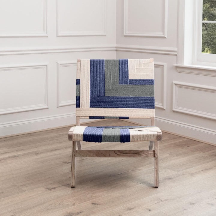 BALLARI WOVEN CHAIR BLUE KILM