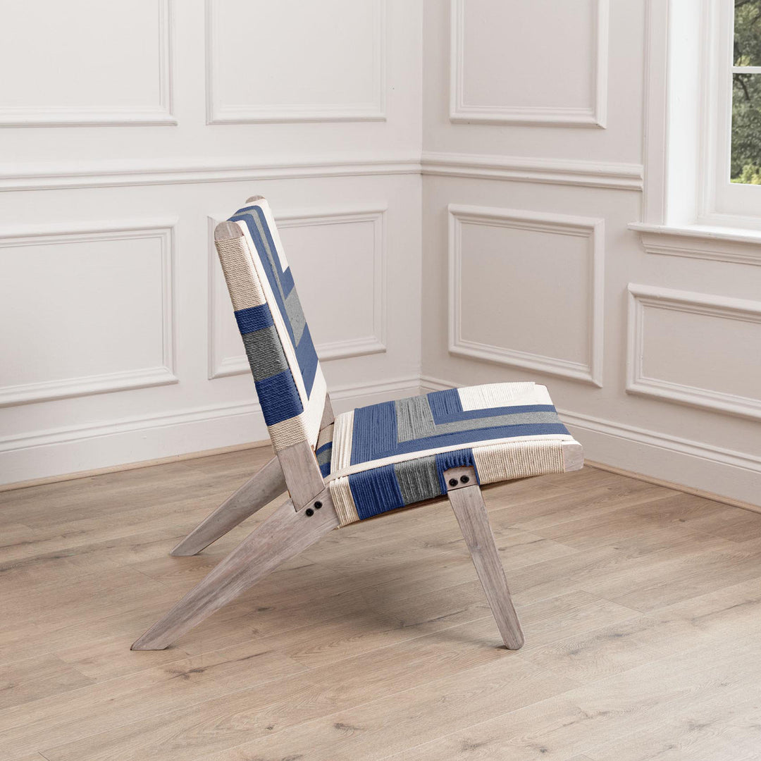 BALLARI WOVEN CHAIR BLUE KILM