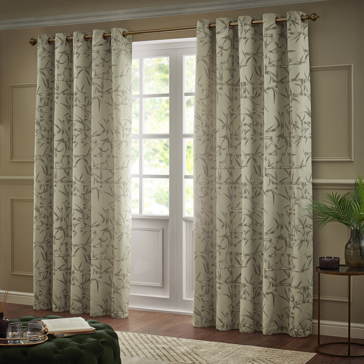 BAMBOO EYELET CURTAINS CHAMPAGNE