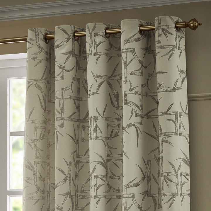 BAMBOO EYELET CURTAINS CHAMPAGNE