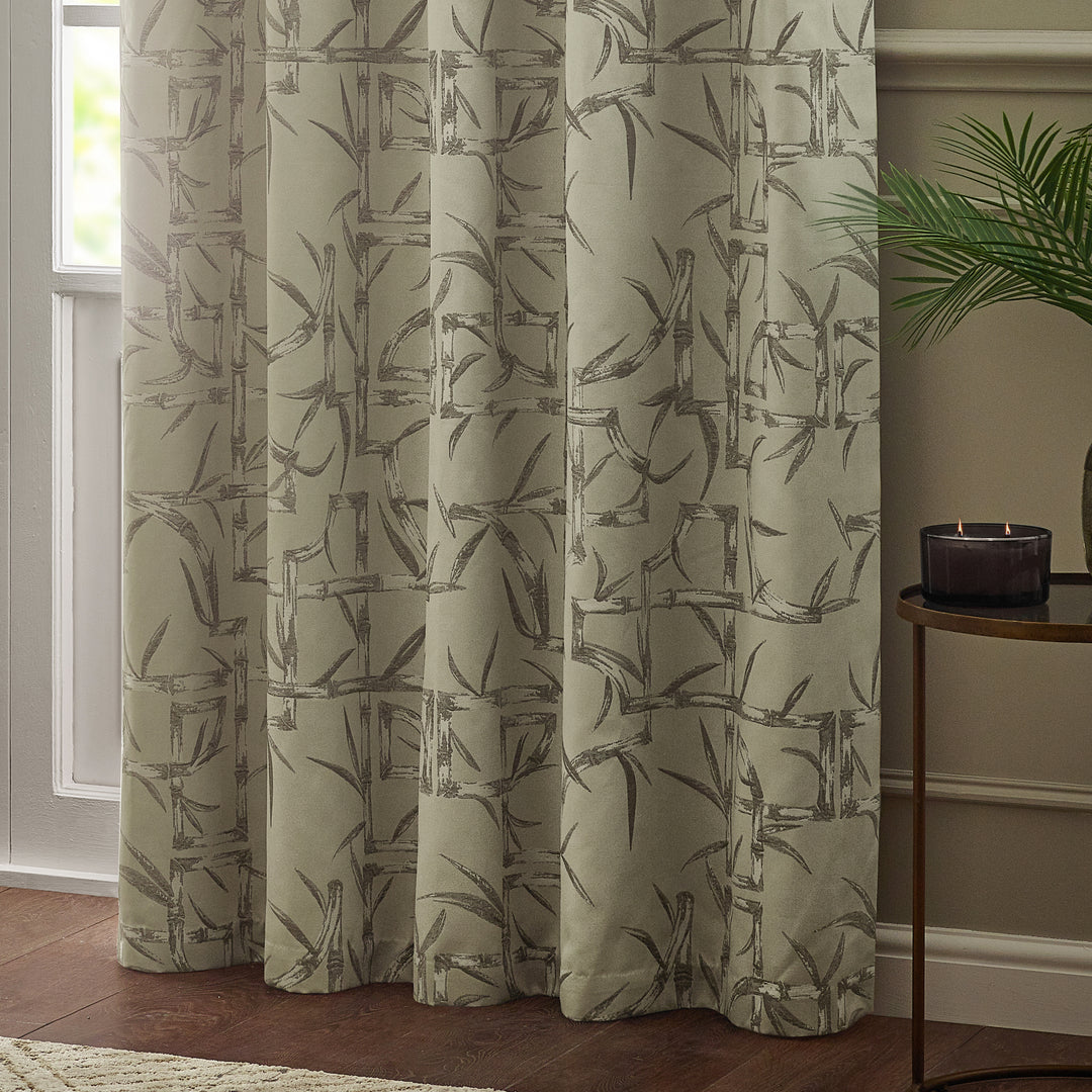 BAMBOO EYELET CURTAINS CHAMPAGNE