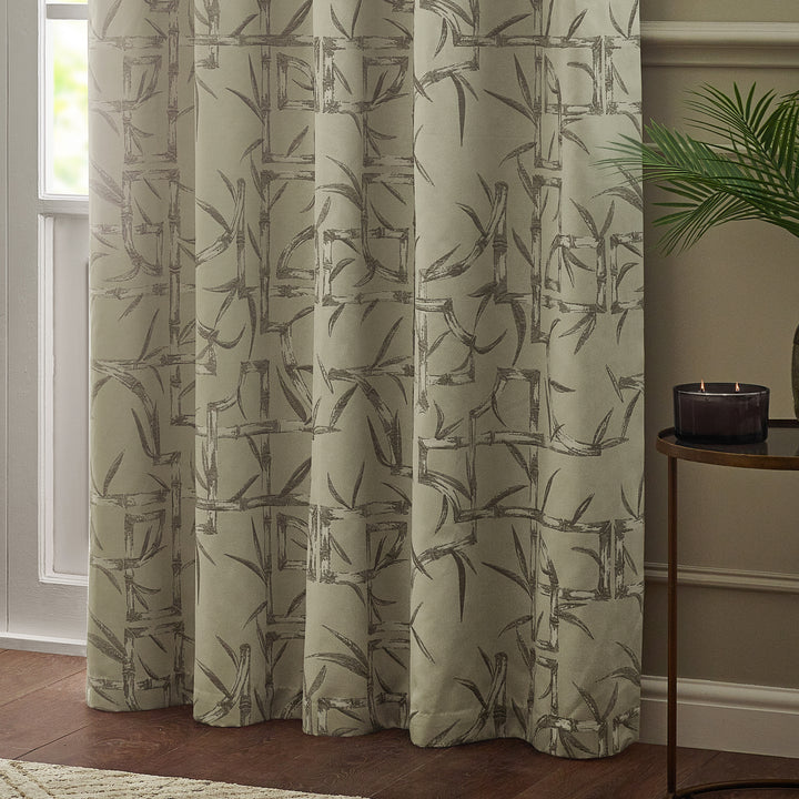BAMBOO EYELET CURTAINS CHAMPAGNE