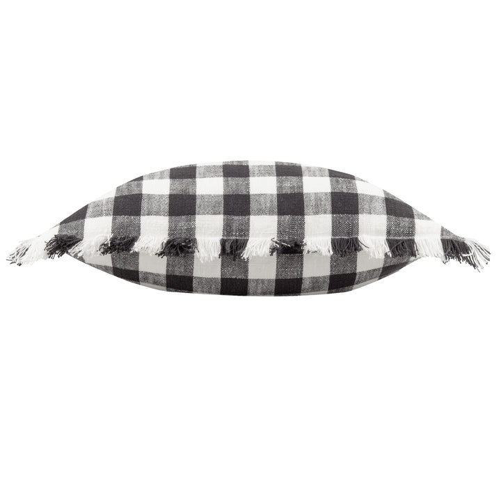 BARTON CHECK 45X45 CUSHION CASE BLACK