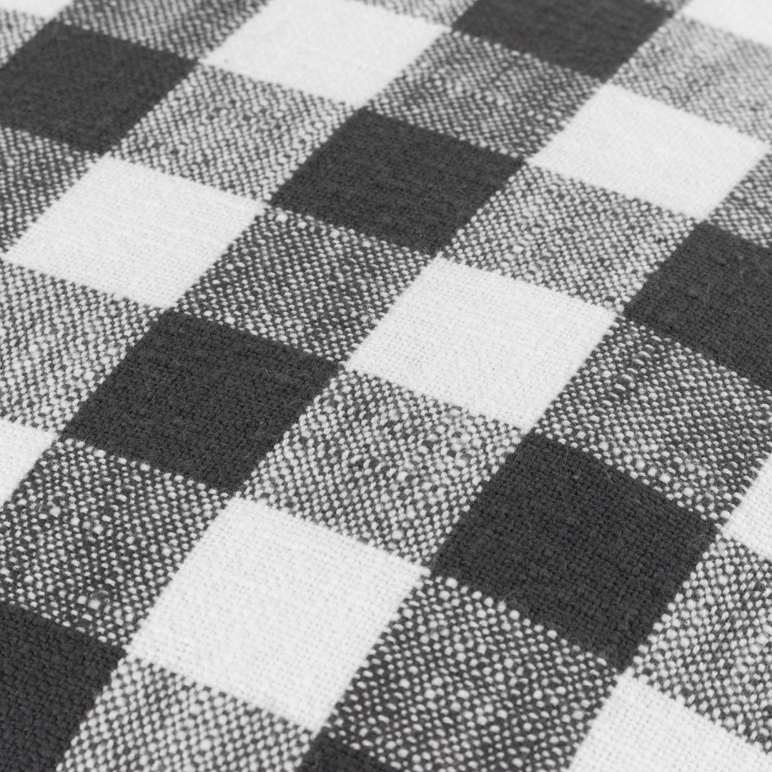 BARTON CHECK 45X45 CUSHION CASE BLACK