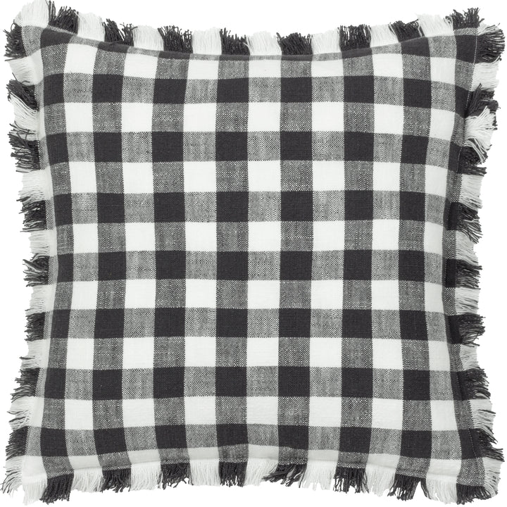 BARTON CHECK 45X45 CUSHION CASE BLACK