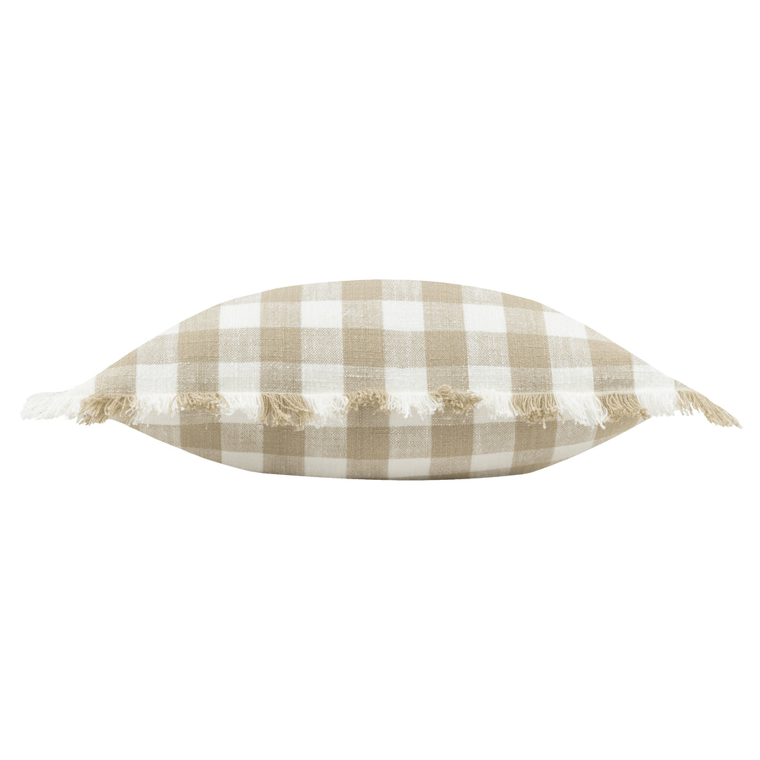BARTON CHECK 45X45 CUSHION CASE NATURAL