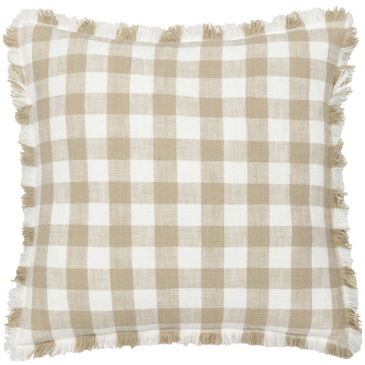 BARTON CHECK 45X45 CUSHION CASE NATURAL