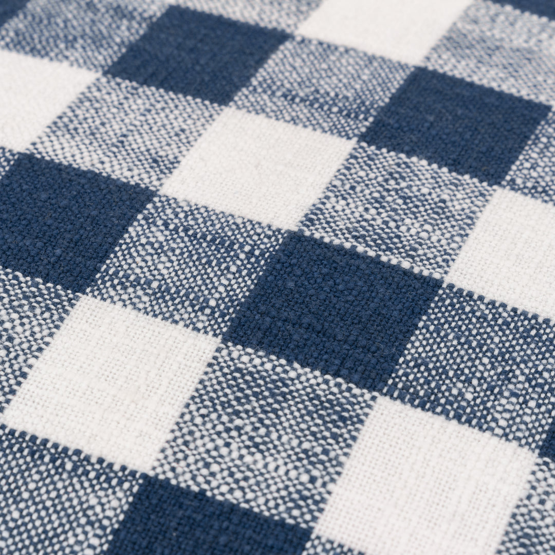 BARTON CHECK 45X45 CUSHION CASE NAVY