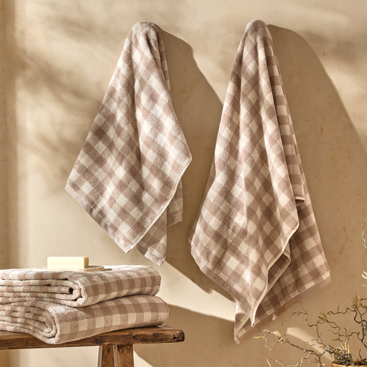Barton Check 70x130cm Bath Towel Towel Natural - image 4