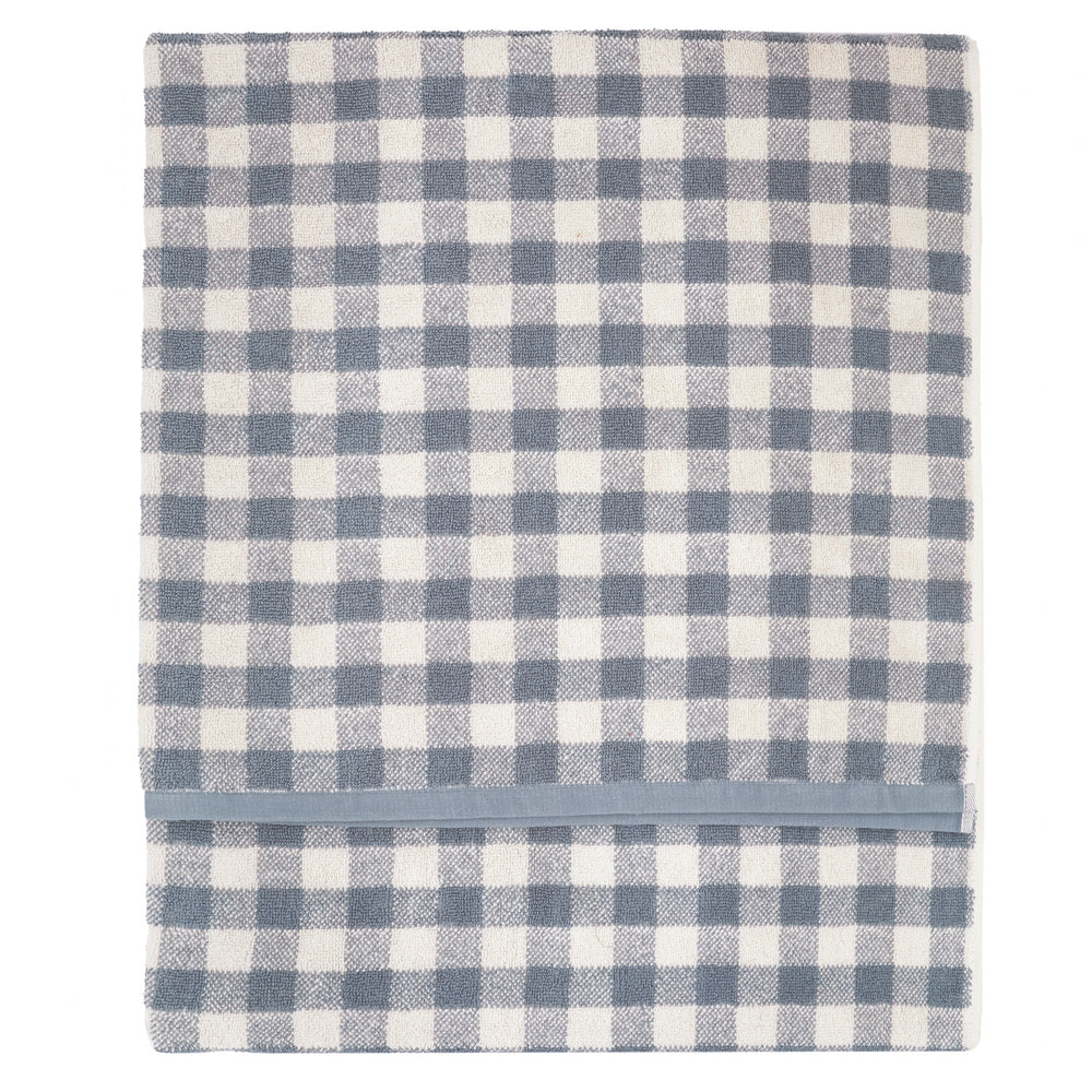Barton Check 100x150cm Bath Sheet Towel Denim Blue - image 2