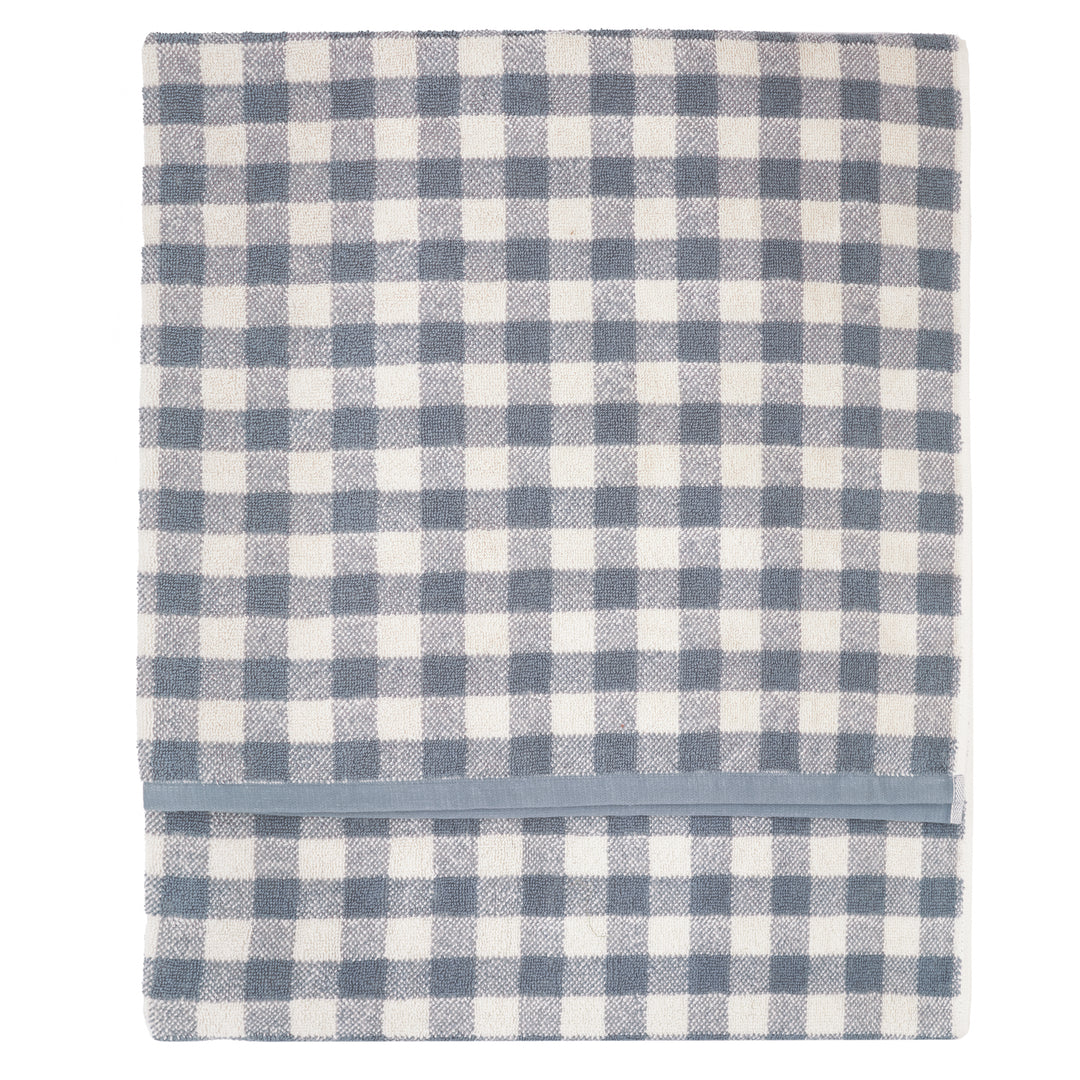 Barton Check 100x150cm Bath Sheet Towel Denim Blue - image 2