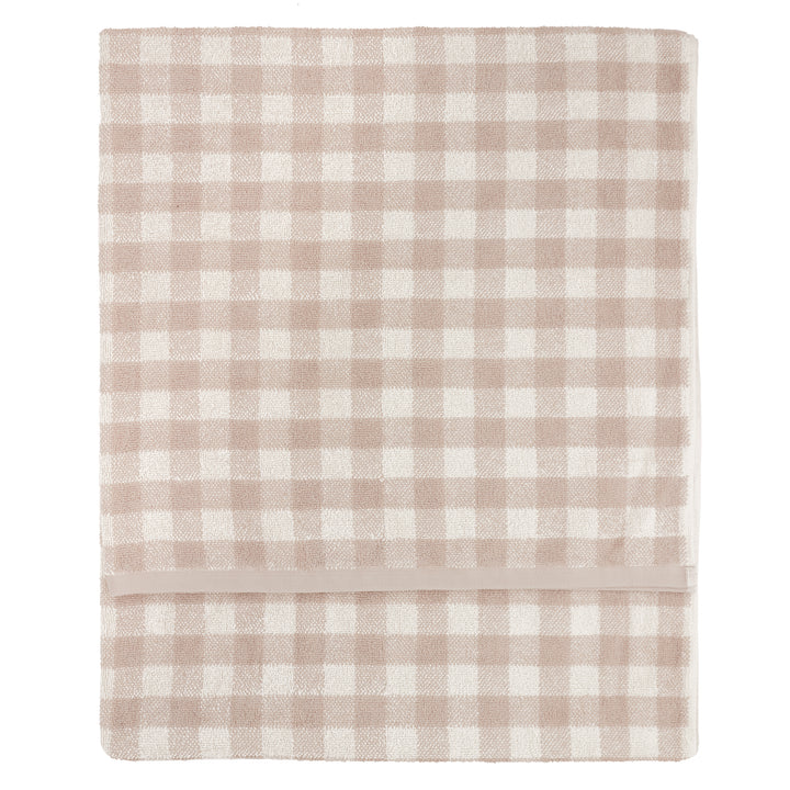 Barton Check 100x150cm Bath Sheet Towel Natural - image 2