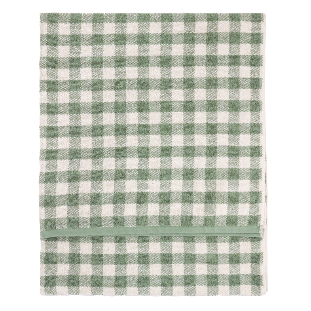 Barton Check 100x180cm XL Bath Sheet Towel Forest - image 2