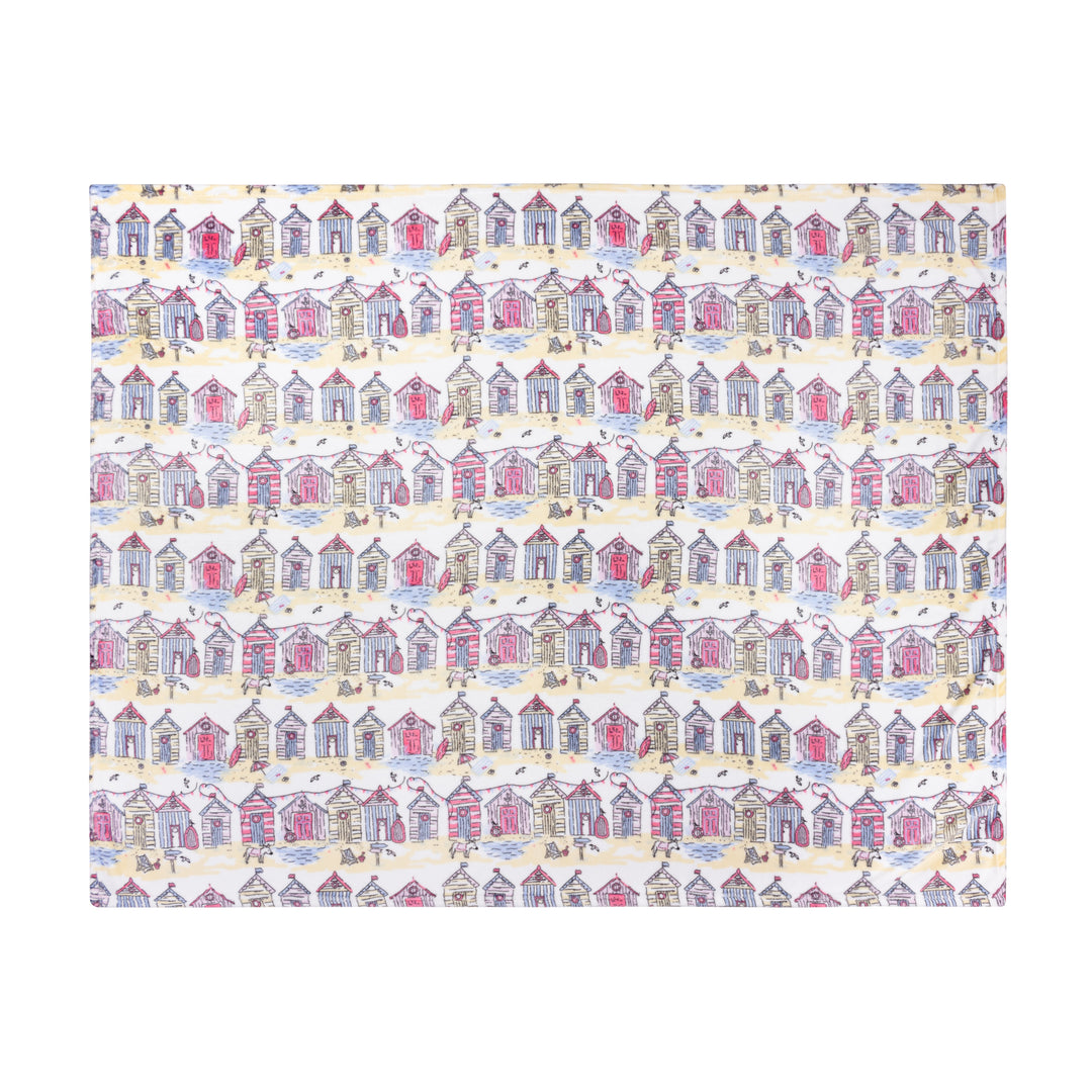 Beach Huts 130x150 Fleece Throw Multi - image 3
