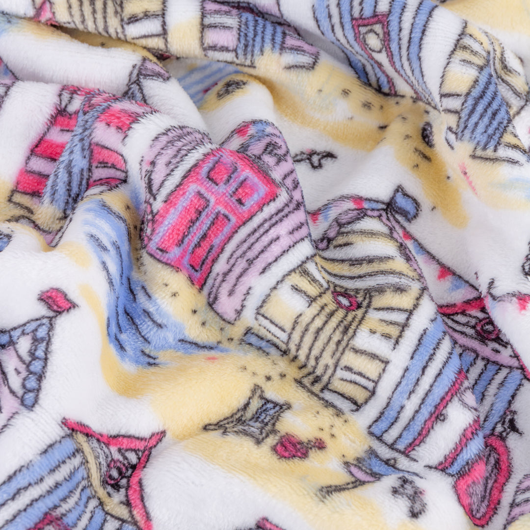 Beach Huts 130x150 Fleece Throw Multi - image 4