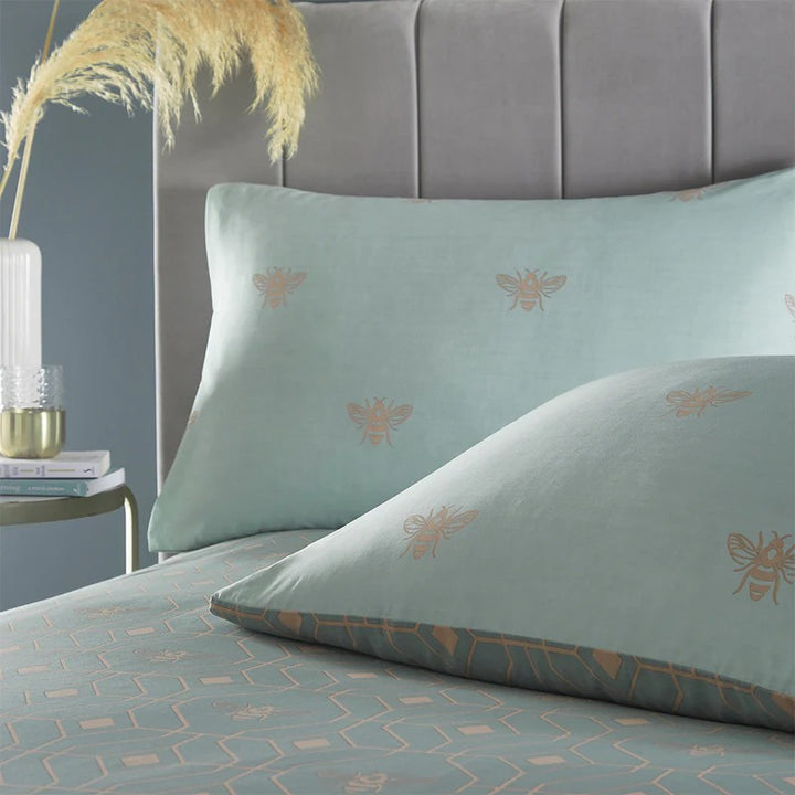 HBee Geometric Duvet Cover Set_Turquois