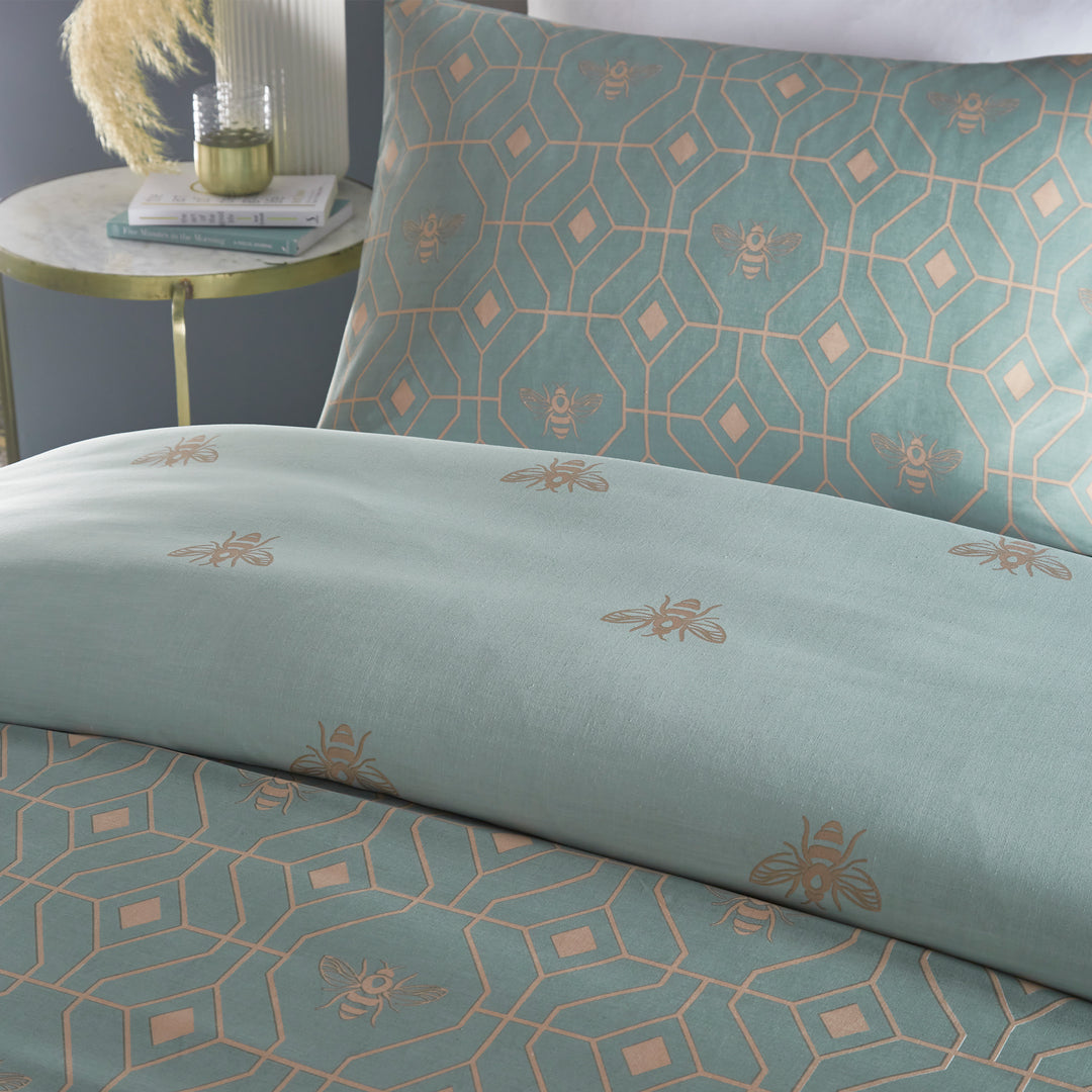 Bee Deco Single Duvet Set Eau De Nil - image 3