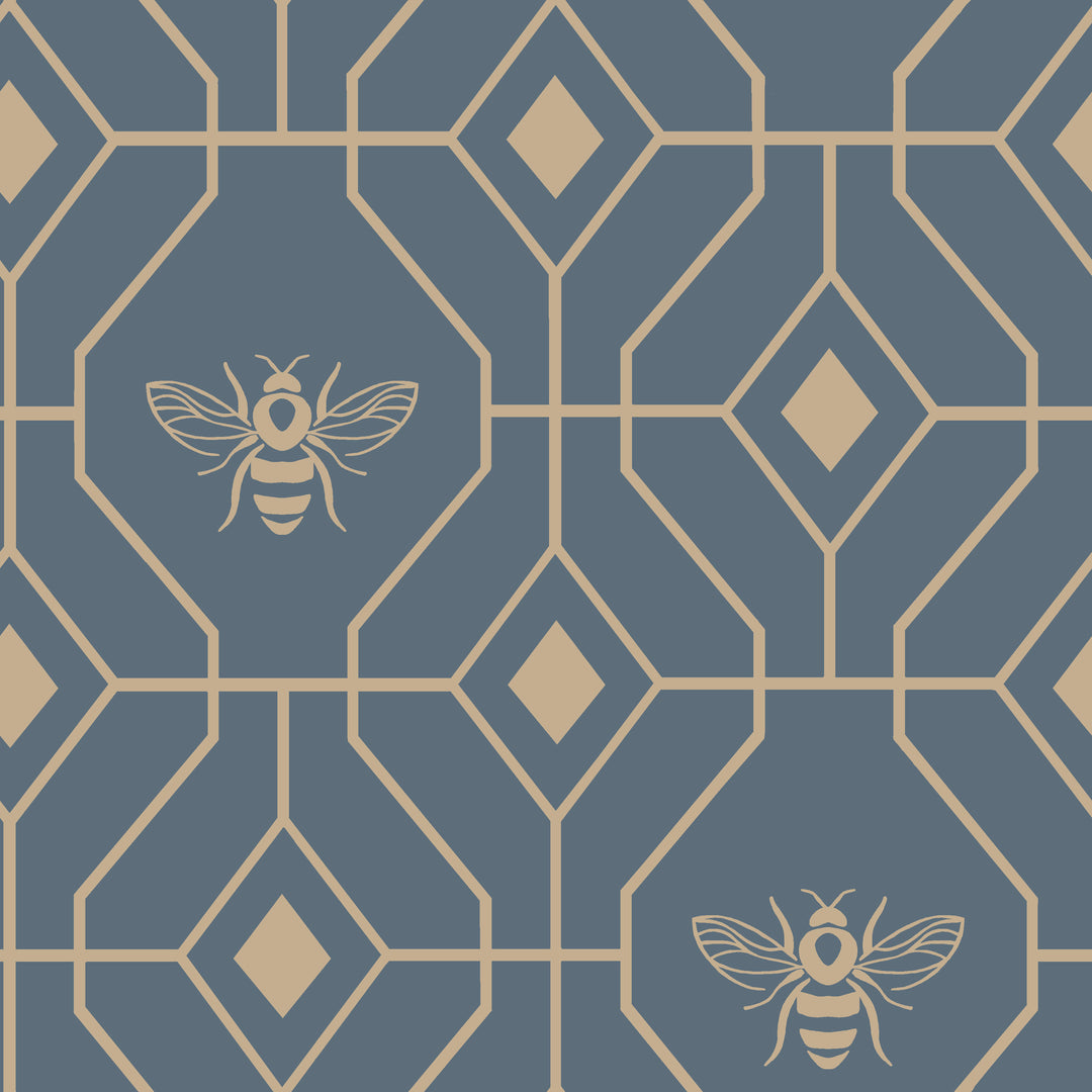 Bee Deco Double Duvet Set French Blue - image 4