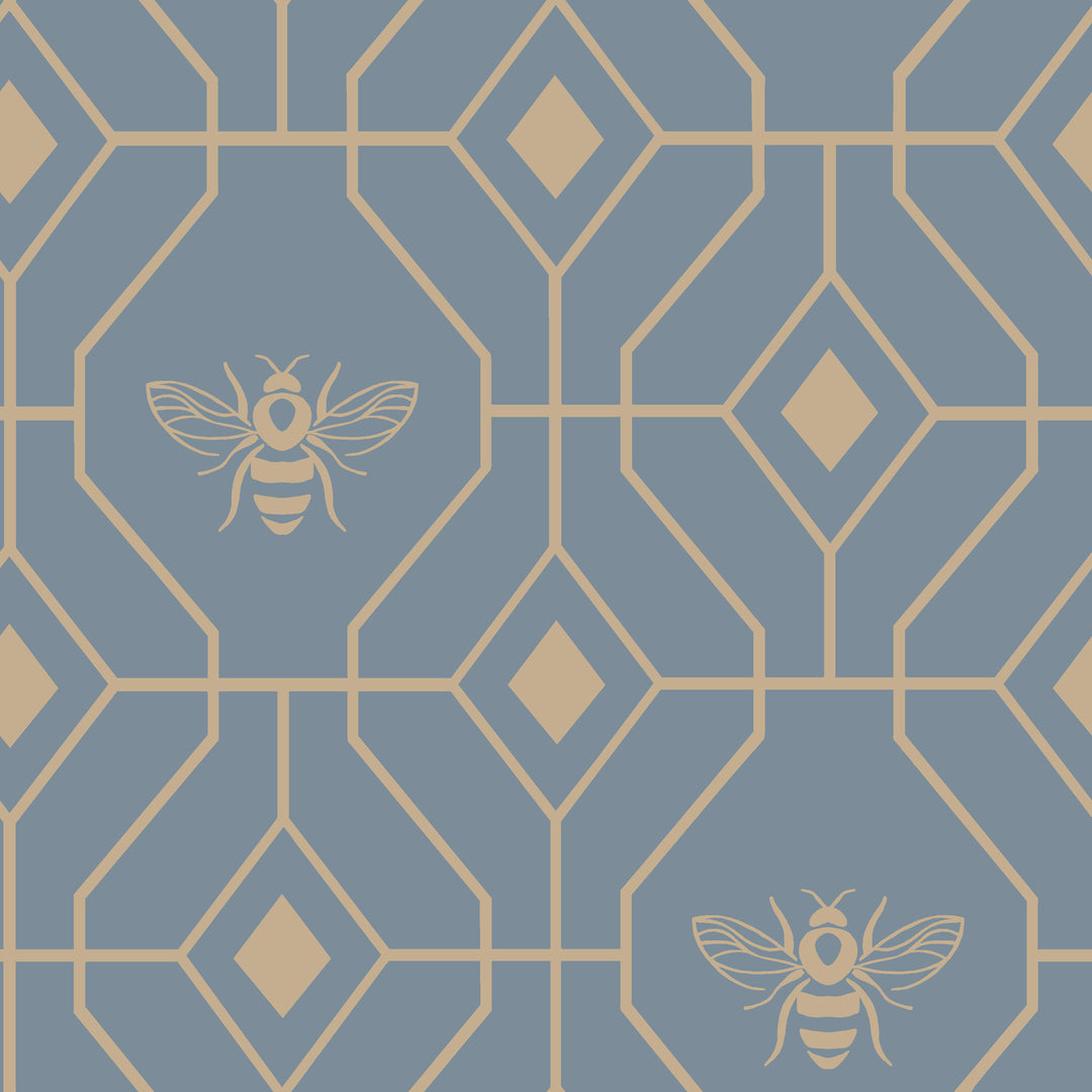 Bee Deco Double Duvet Set French Blue - image 5