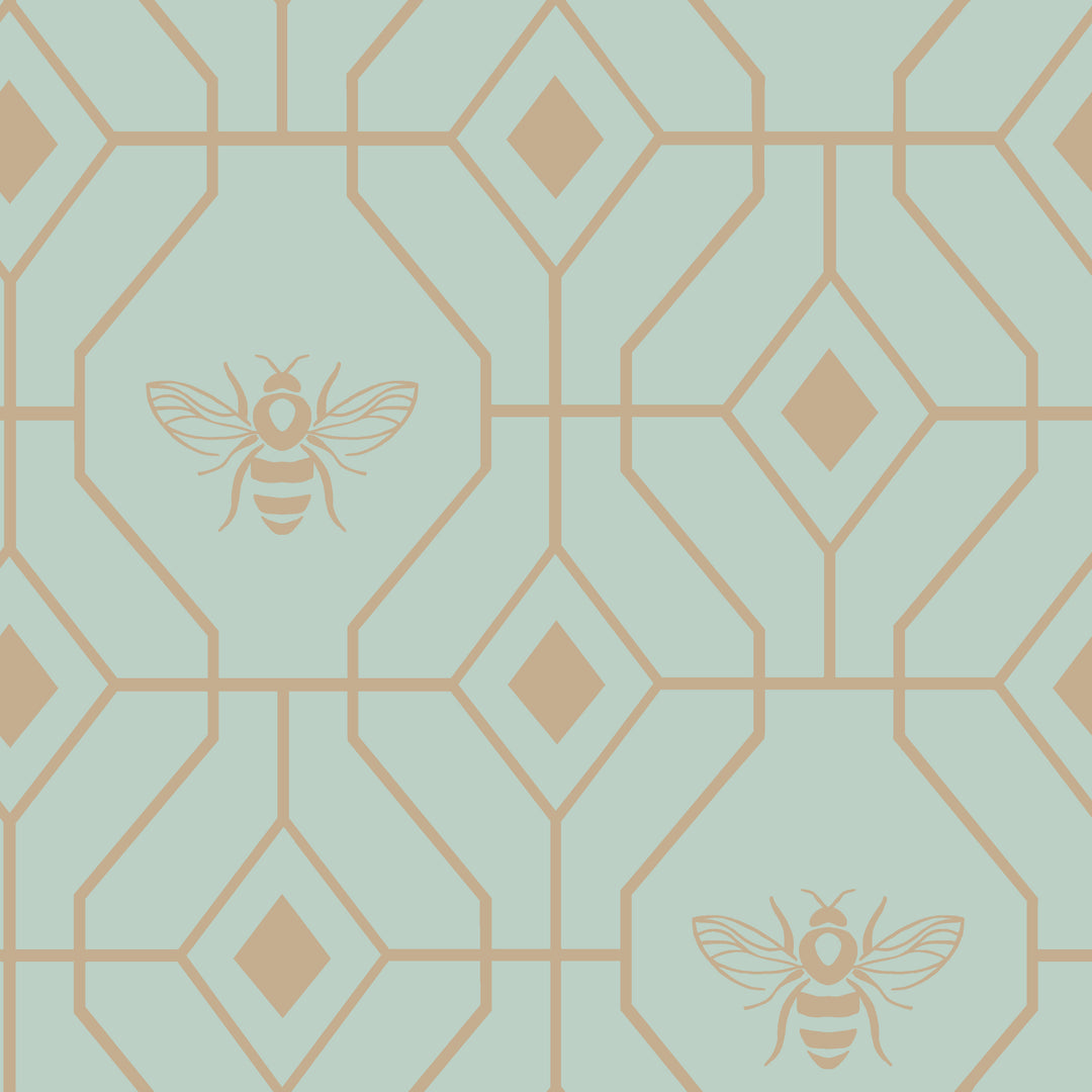 Bee Deco King Size Duvet Set Eau De Nil - image 5