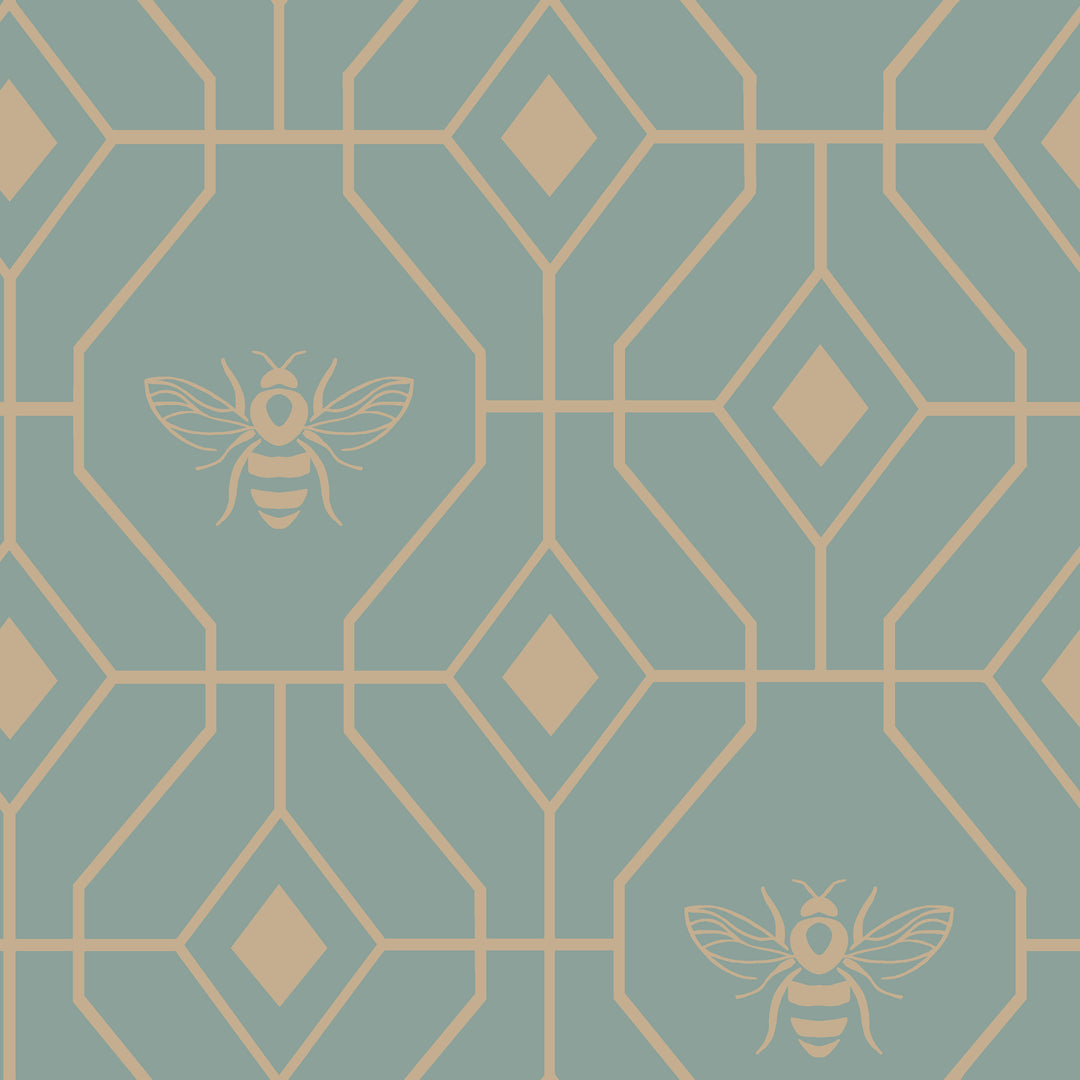 Bee Deco Super King Size Duvet Set Eau De Nil - image 4