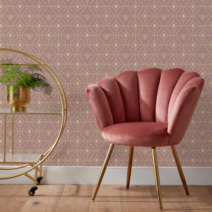 BEE DECO WALLPAPER BLUSH