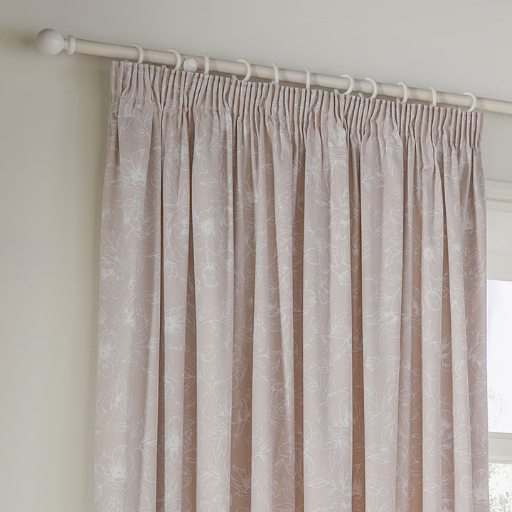 BELLA 168X137 PENCIL PLEAT CURTAINS NATURAL