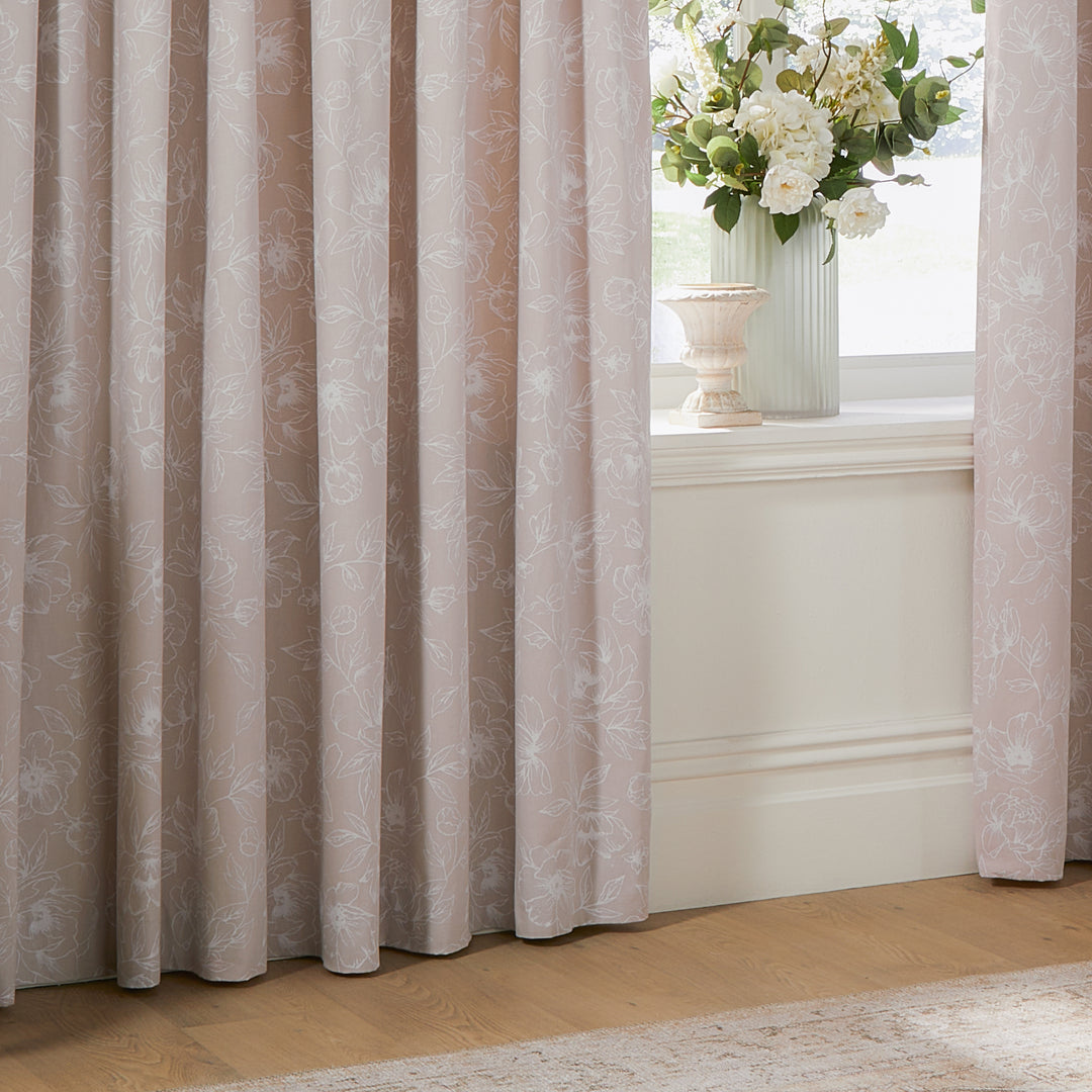BELLA 168X183 PENCIL PLEAT CURTAINS NATURAL