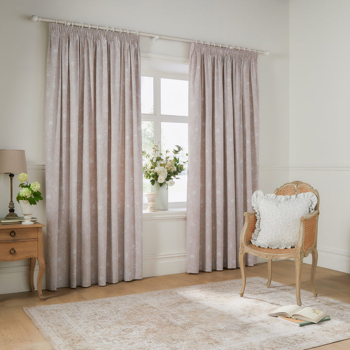 BELLA 168X183 PENCIL PLEAT CURTAINS NATURAL