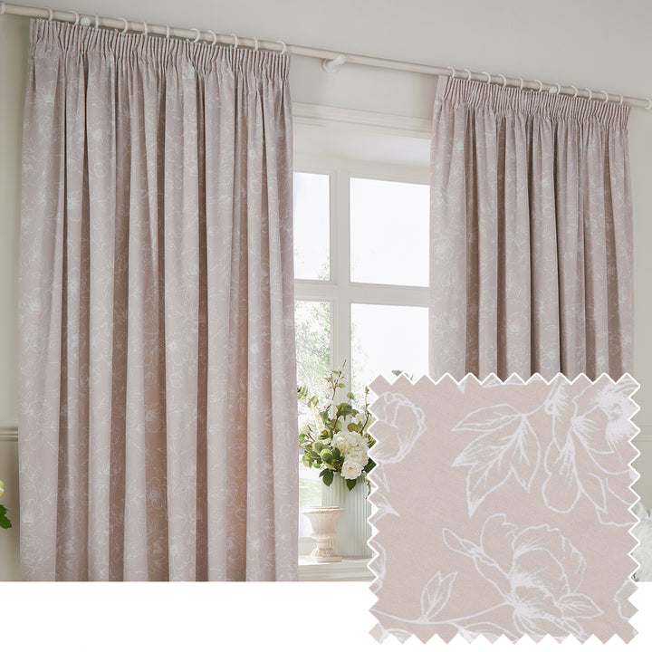 Bella 229x229 Pencil Pleat Curtains Natural