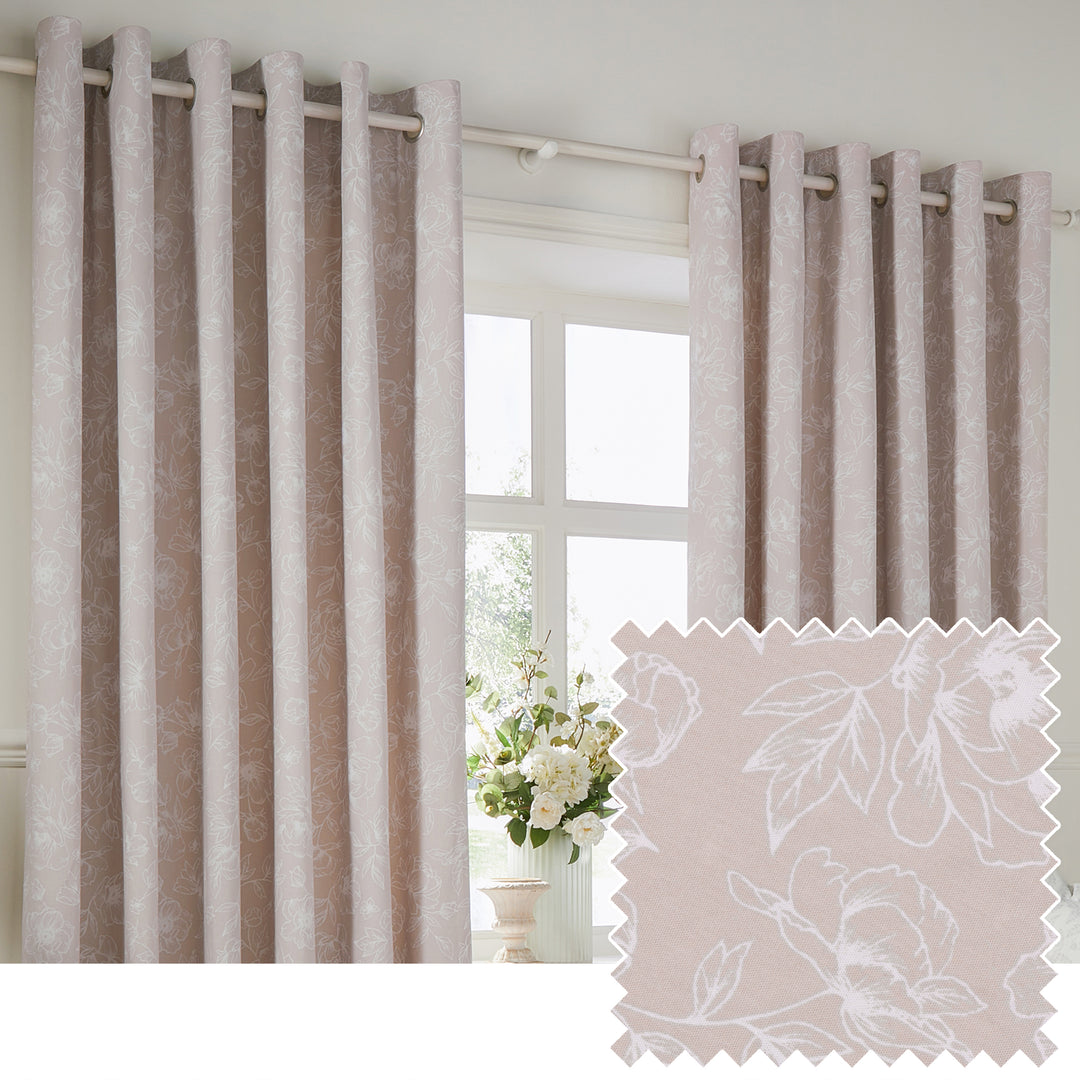 Bella 168x183 Eyelet Curtains Natural
