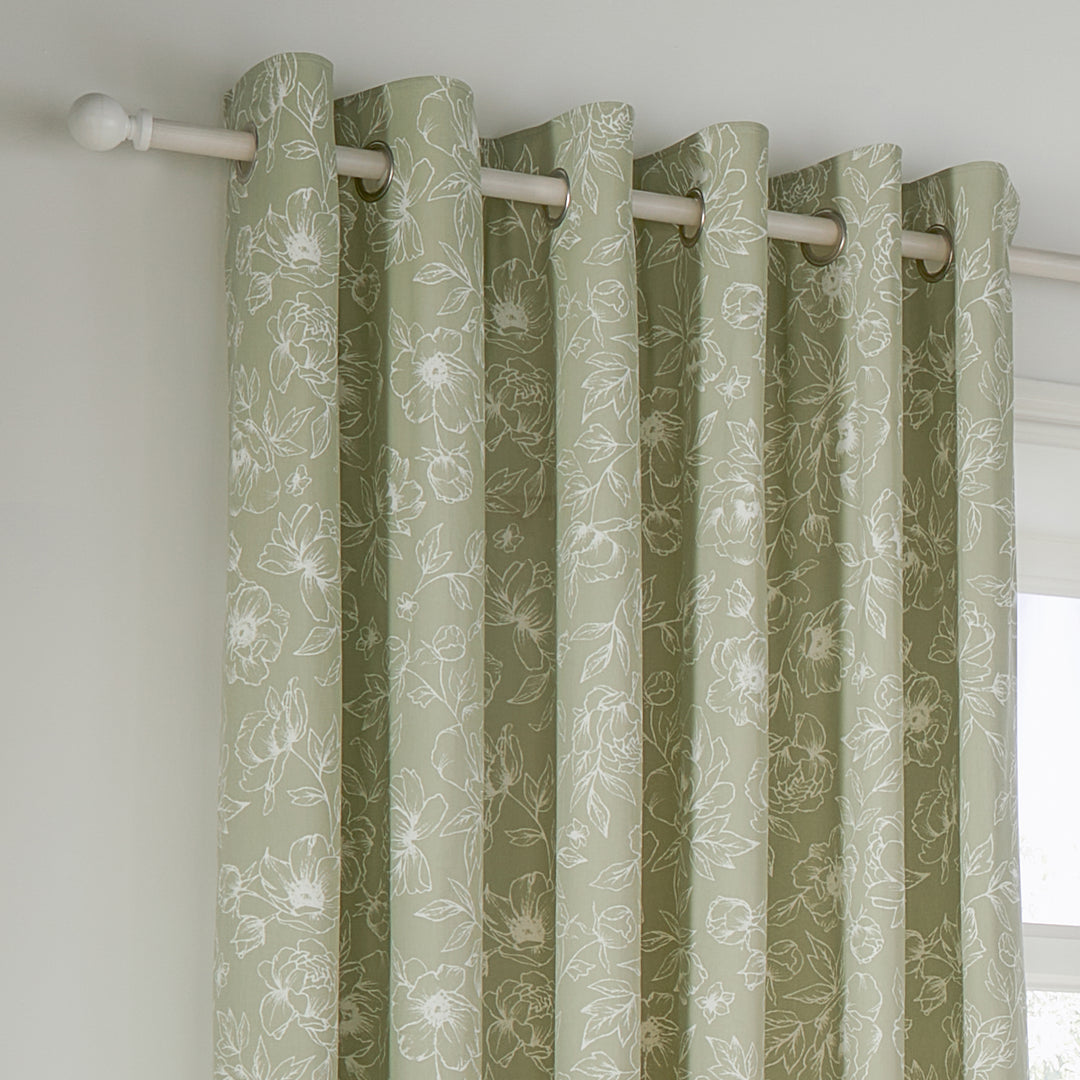 BELLA 229X183 EYELET CURTAINS SAGE