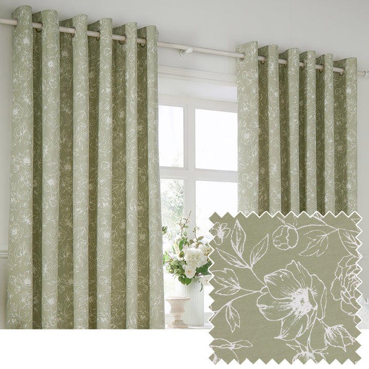 Bella 229x183 Eyelet Curtains Sage