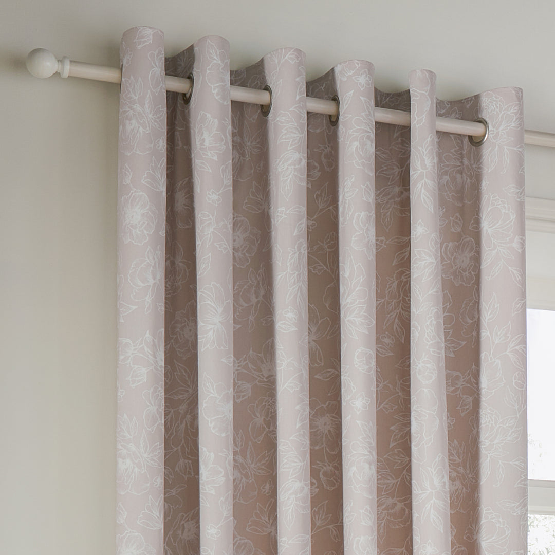BELLA 117X137 EYELET CURTAINS NATURAL