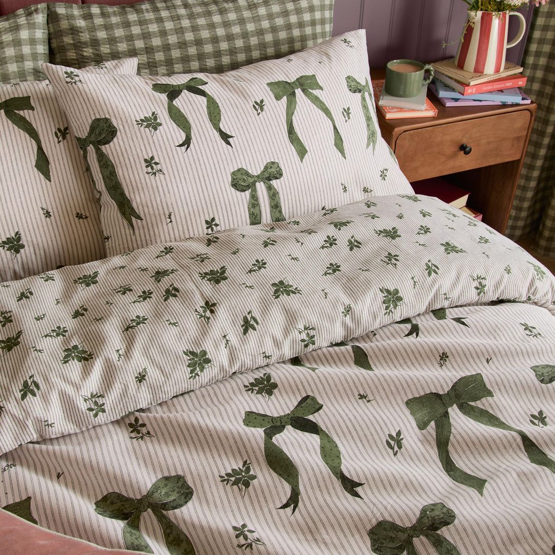 Belle Stripe Single Duvet Set Evergreen - image 3