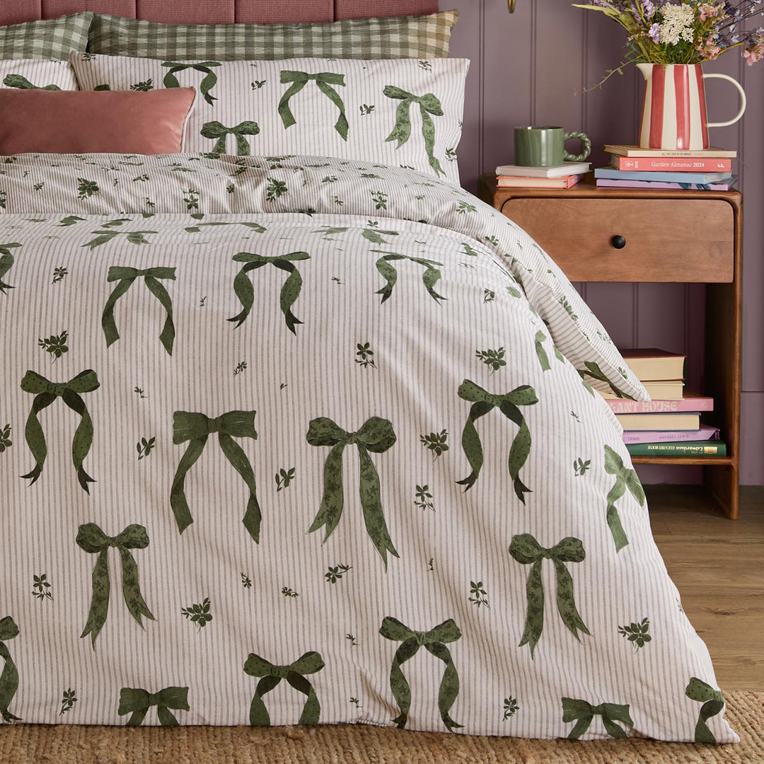 Belle Stripe Single Duvet Set Evergreen - image 4