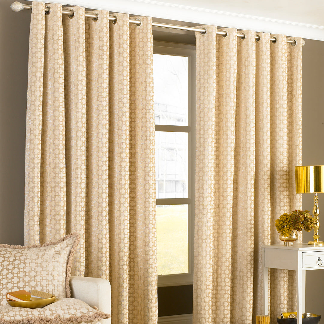Belmont 168x183 Ring Top Curtains Beige