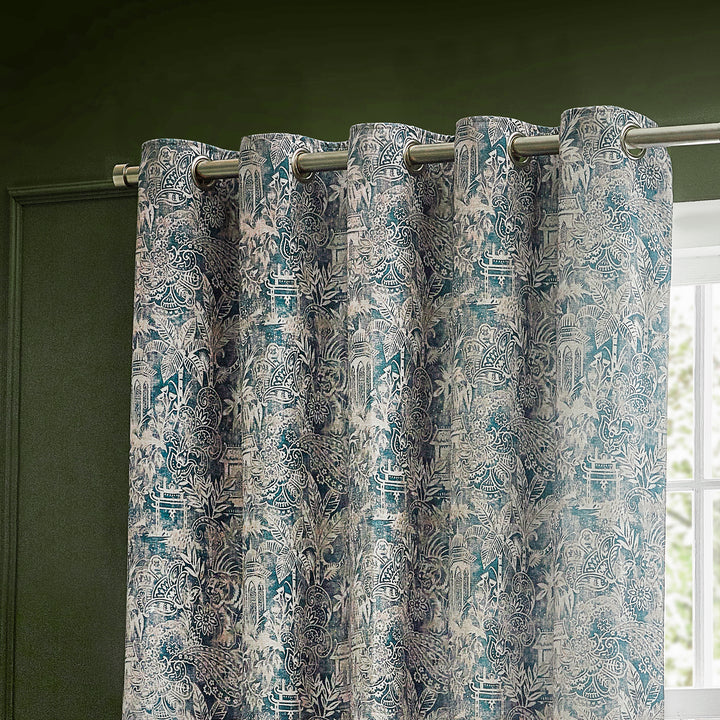 BENGAL 228X137 EYELET CURTAINS WEDGEWOOD