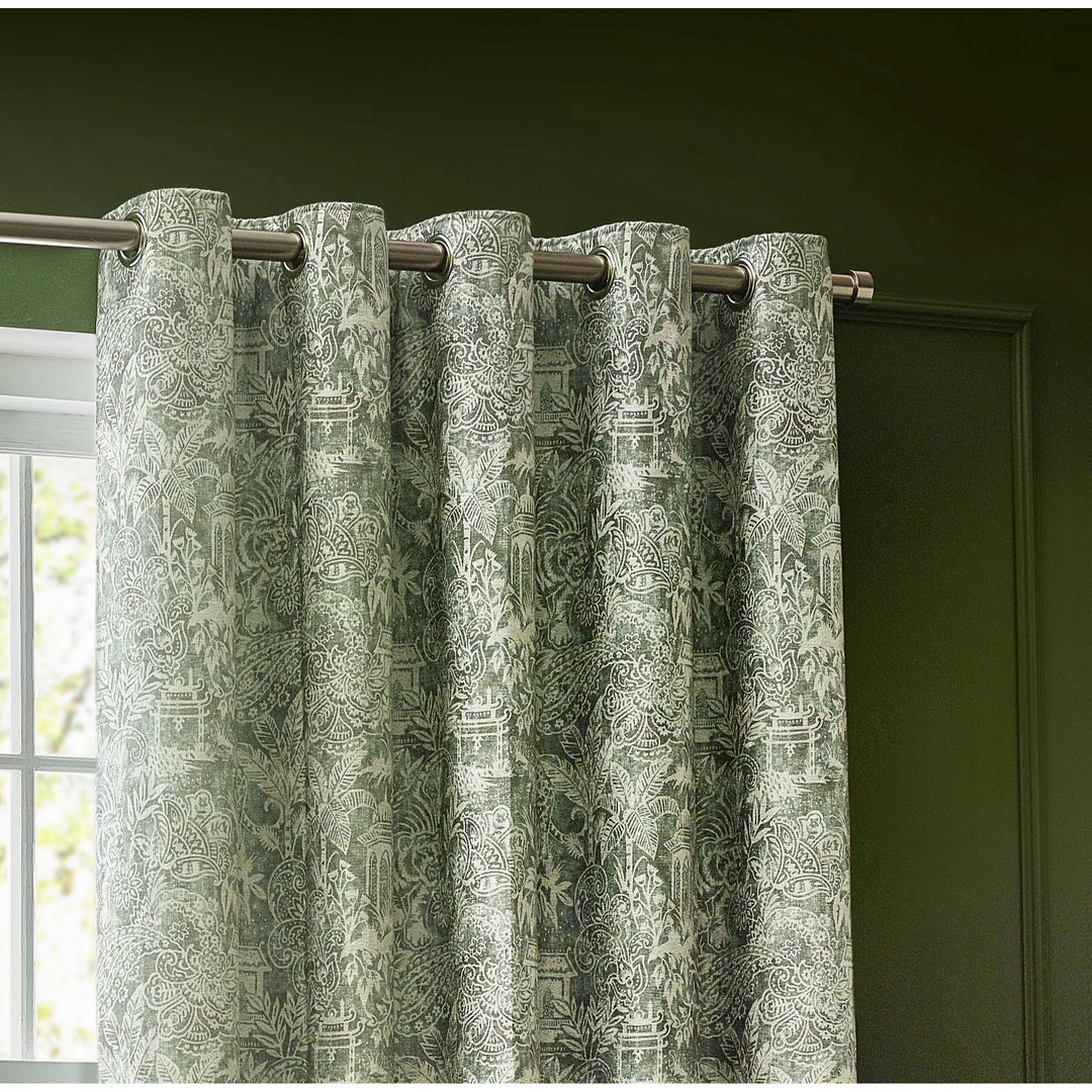 BENGAL 167X228 EYELET CURTAINS SAGE