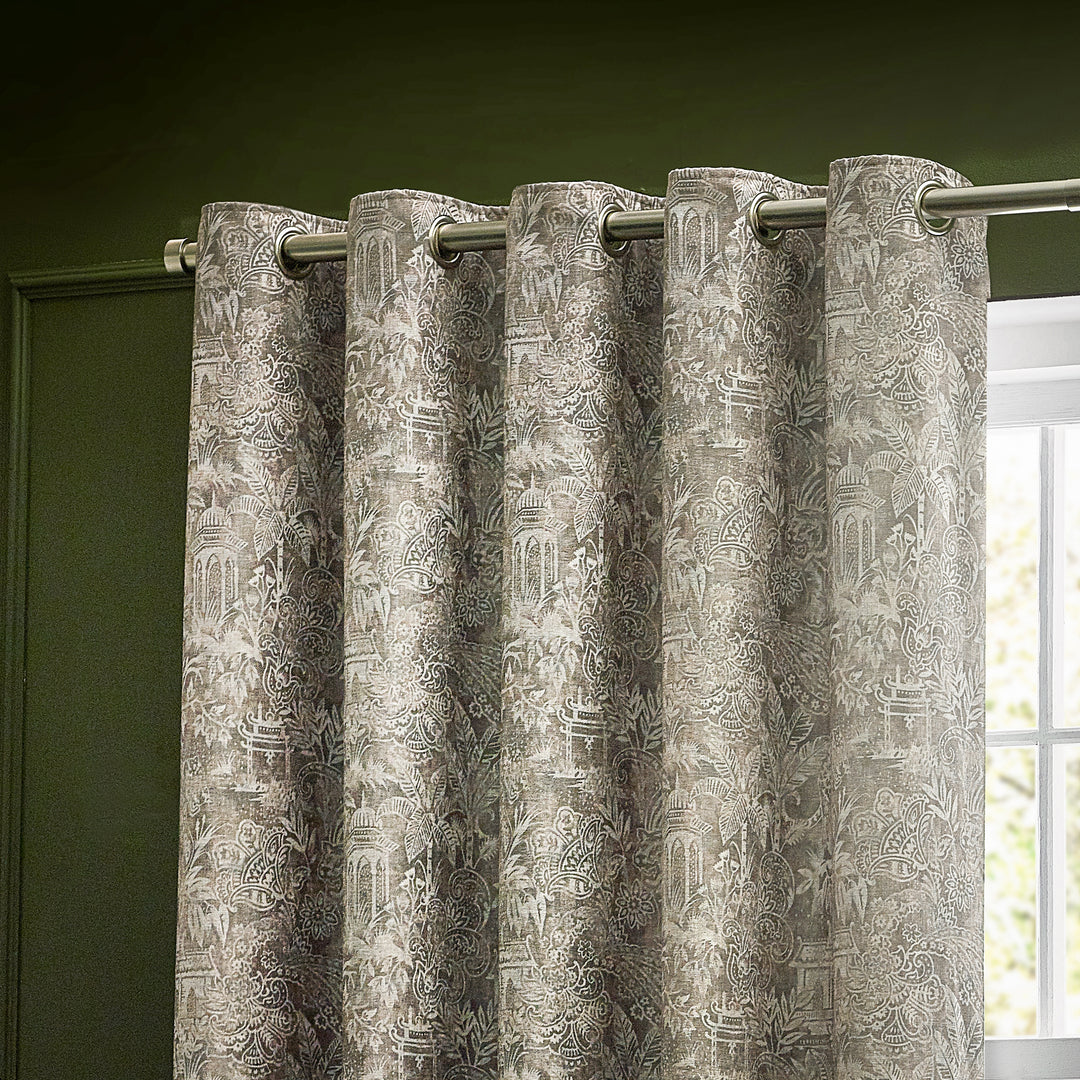 BENGAL 167X182 EYELET CURTAINS LINEN