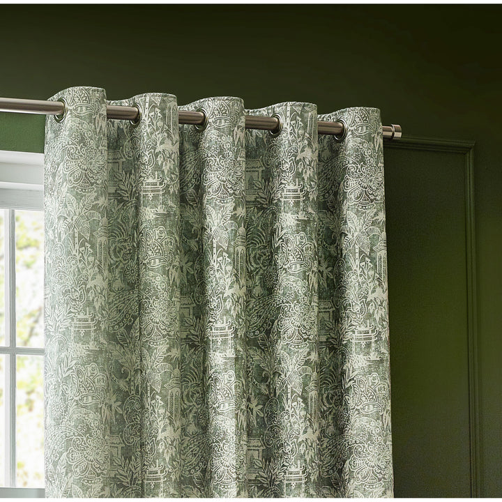 BENGAL 167X182 EYELET CURTAINS SAGE