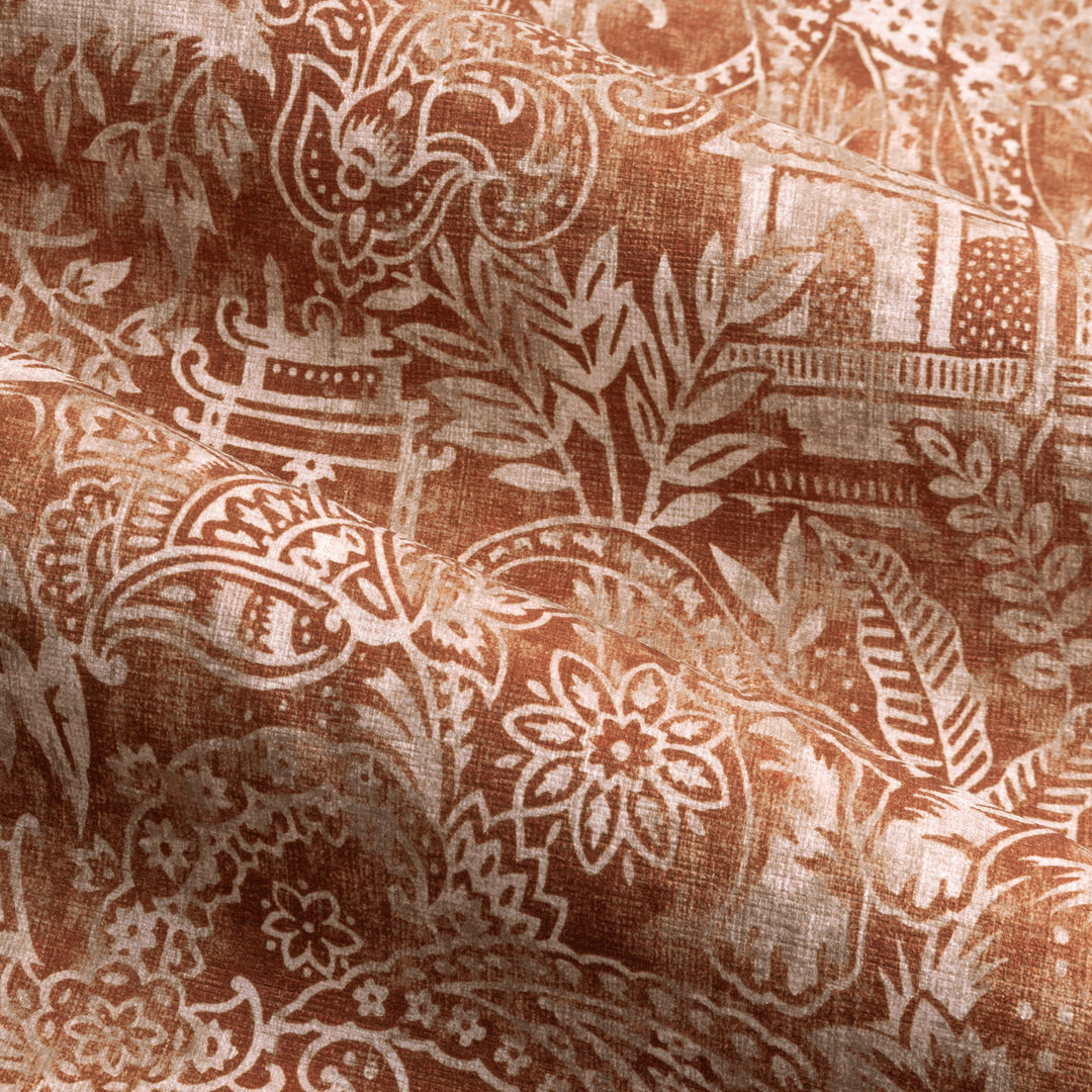 BENGAL 228X182 EYELET CURTAINS AMBER