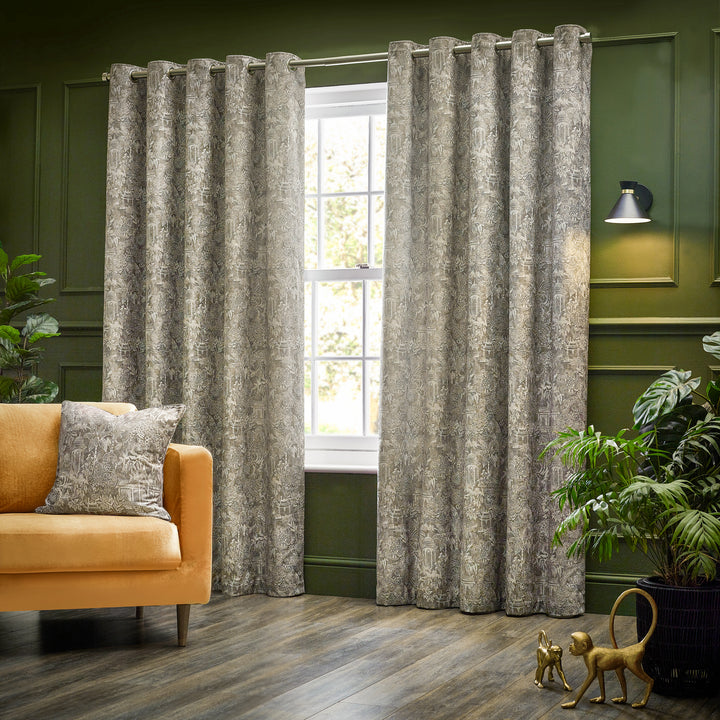 BENGAL 228X182 EYELET CURTAINS LINEN