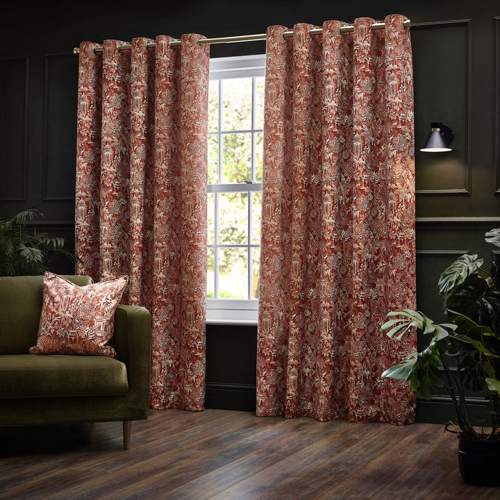 BENGAL 117X182 EYELET CURTAINS AMBER